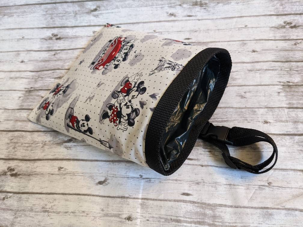 Disney Fabric Car Garbage Bag with Adjustable Strap and Removable Plastic Coated Mesh LIner