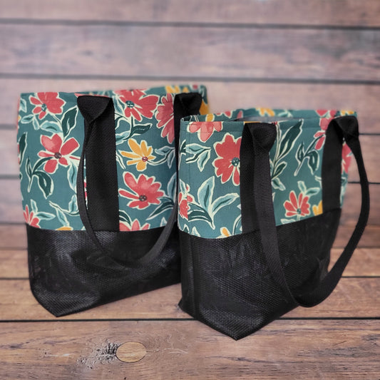 Jo Jo Ultimate Carry-All Tote Set [Teal Flowers]: Versatile Practicality for Every Occasion