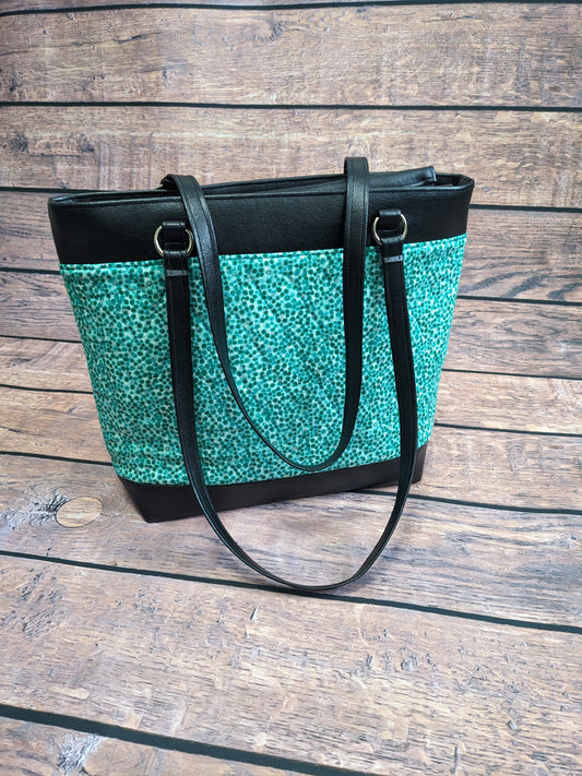 Camela Stylish Mid-Sized Handbag [Green Speckled]: Spacious Style for Every Occasion